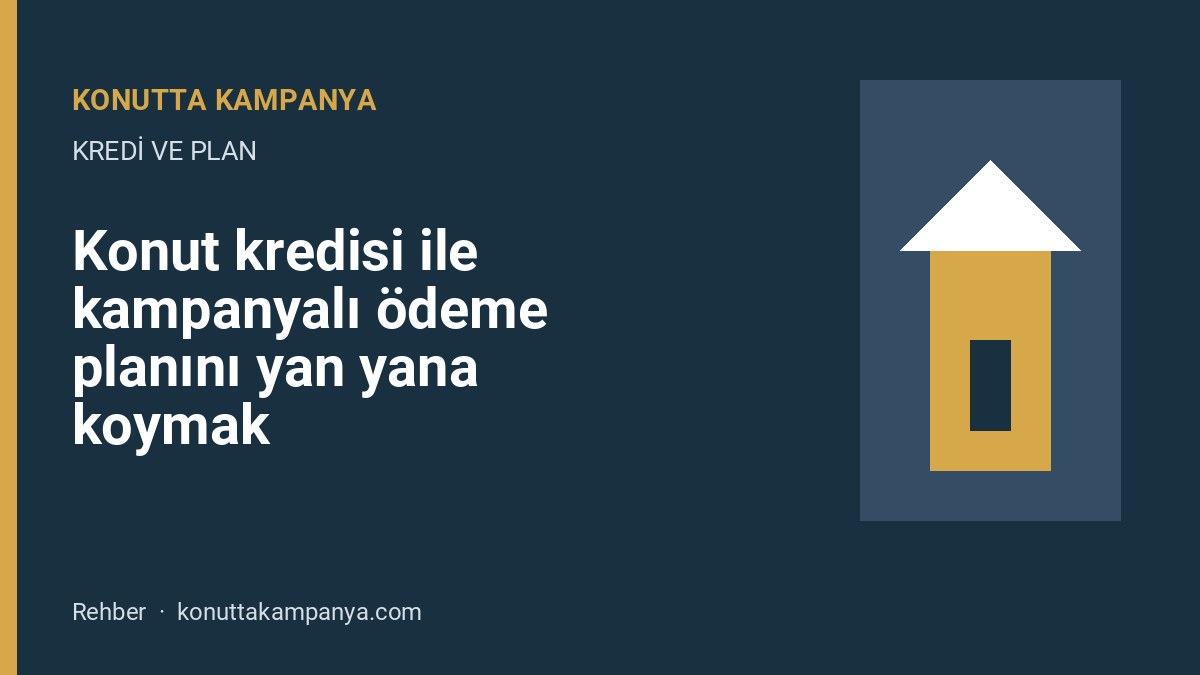 Konut kredisi ile kampanyalı ödeme planının yan yana okunduğu görsel